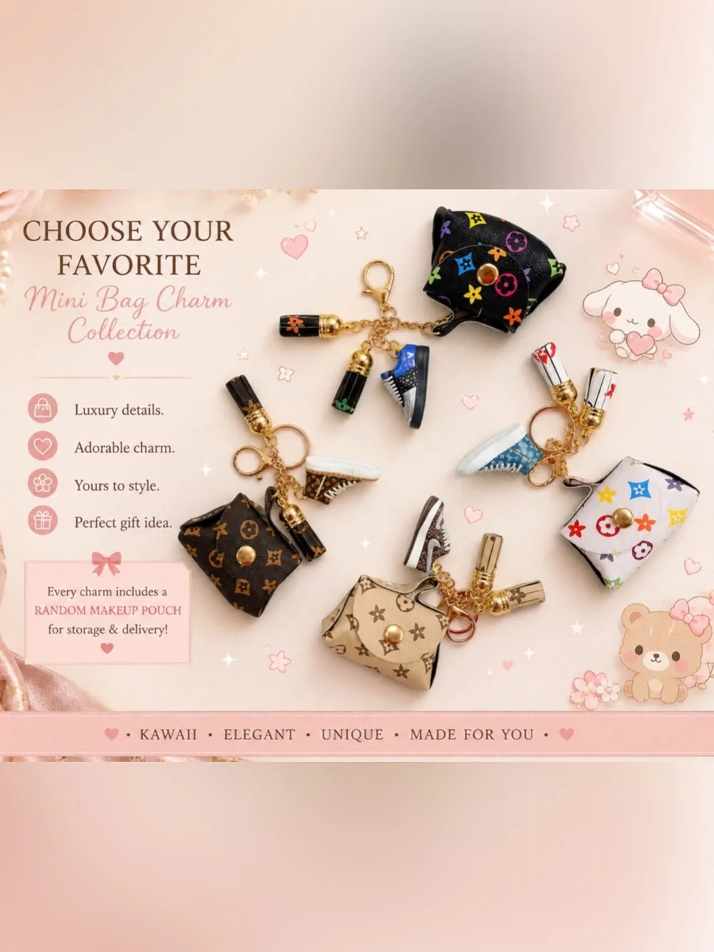 Mini Bag + Sneaker Charm Collection | Choose Your Style❣️ (4 to choose from)